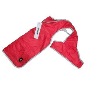 Large Dog Pet Fleece Lined Raingear Reflective Adjustable Zipper Leash Hole